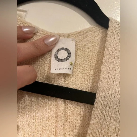 Anthropologie Akemi + Kin Cardigan Sweater Knit Oversize Cream One Size Fits All - Picture 4 of 5